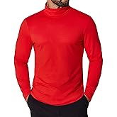 COOFANDY Men's Turtleneck T Shirt Long Sleeve Pullover Sweater Slim Fit Lightweight Thermal Undershirt Tops
