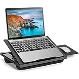 Adjustable Lap Desk - with 6 Adjustable Angles, Detachable Mouse Pad, & Dual Cushions Laptop Stand for Car Laptop Desk, Work 