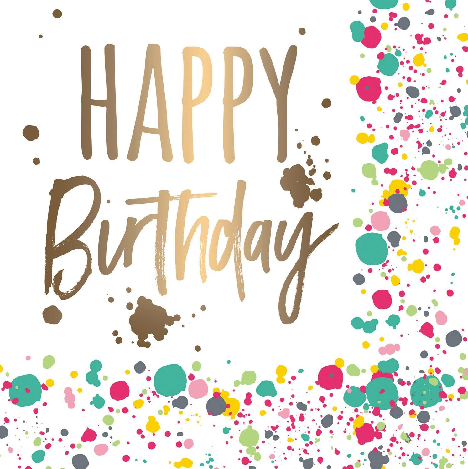 Cypress Home Happy Birthday Paper Cocktail Napkin, 20 count