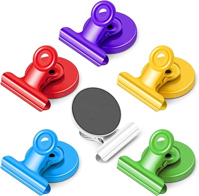 FINDMAG Fridge Magnets Clip 6 Pack Colorful Heavy Duty Magnetic Clips