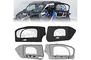 KEMIMOTO X3 Upper Door with Steel Frame Compatible with Can-Am Maverick X3 MAX 2017-2025, Keep Warm Waterproof Tear-Resistant Upgrade YKK Zippers Cab Enclosure Upper Window UTV Accessories