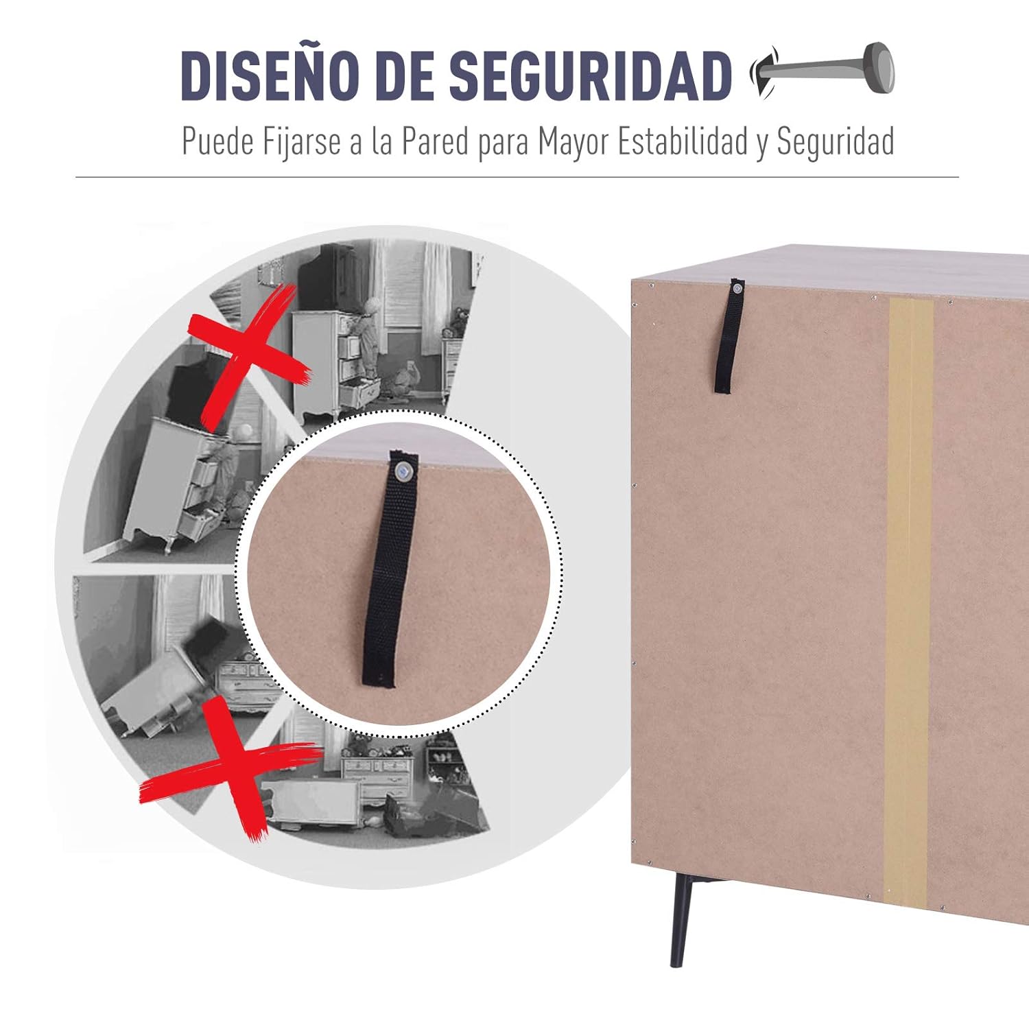 HOMCOM Armario Gabinete Consola Armario Bajo Mueble Aparador