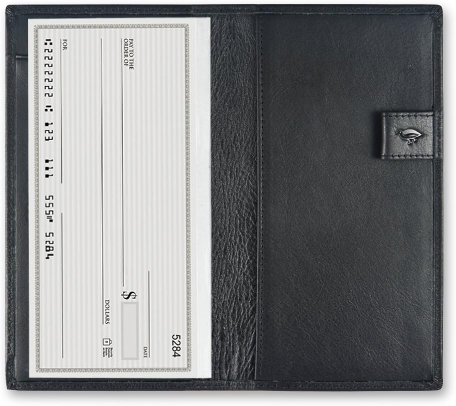 Checkbook Cover with Divider for Men/Women,Made by Italy Leather