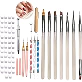 Neutechno 65Pcs Professional Nail Art Tools Set Premium Nail brushes &amp; Pens | 7Pcs Nail Art Brushes, 2Pcs Liner Brush, 3Pcs Dotting Pens, 4 Types Cat Eye Magnets, 50Pcs Nail Ombre Sponges &amp; Grabbing Pen