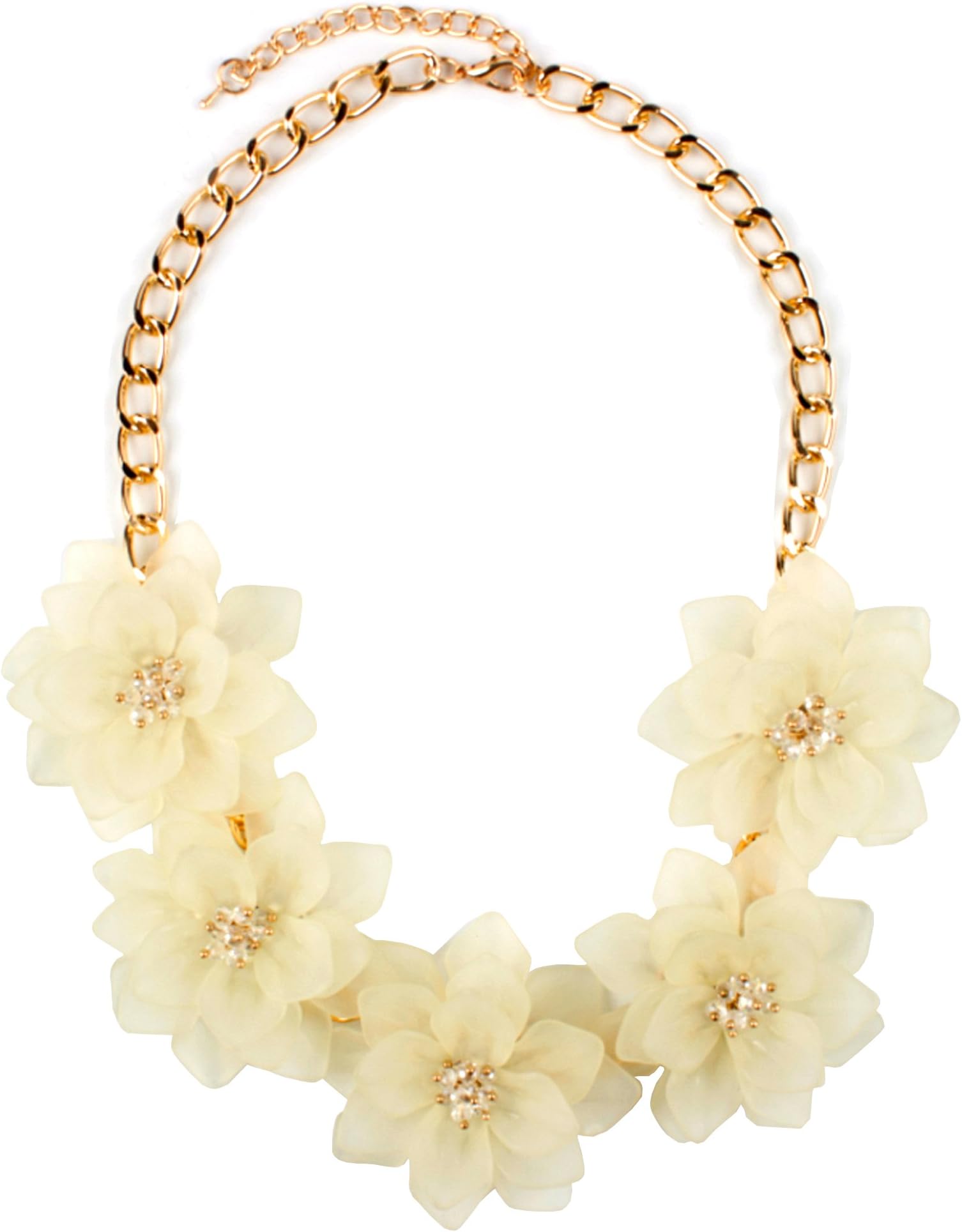 Flower Necklaces for Women Jewelry Crystal Summer Choker Statement Short Necklace 12 Colors