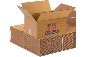 BOX USA Shipping Boxes Small 12"L x 10"W x 6"H, 25-Pack | Corrugated Cardboard Box for Packing, Moving and Storage