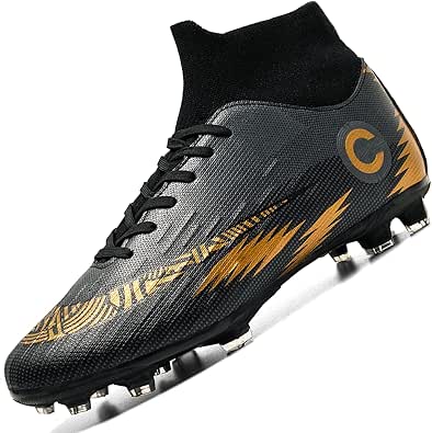Yangtaozi Mens Soccer Cleats Professional Spikes Soccer Shoes High Top Outdoor Indoor Boys Breathable Football Cleats Shoes Amazon Com