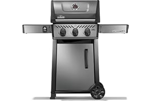 Napoleon Freestyle 365 Propane Gas BBQ Grill - F365DPGT - Barbecue Gas Cart, With 3 Burners, Folding Side Shelves, Instant Fa