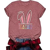 2026 Happy Easter Shirts for Women Funny Bunny Carrots Graphic Shirt Easter Tee Tops