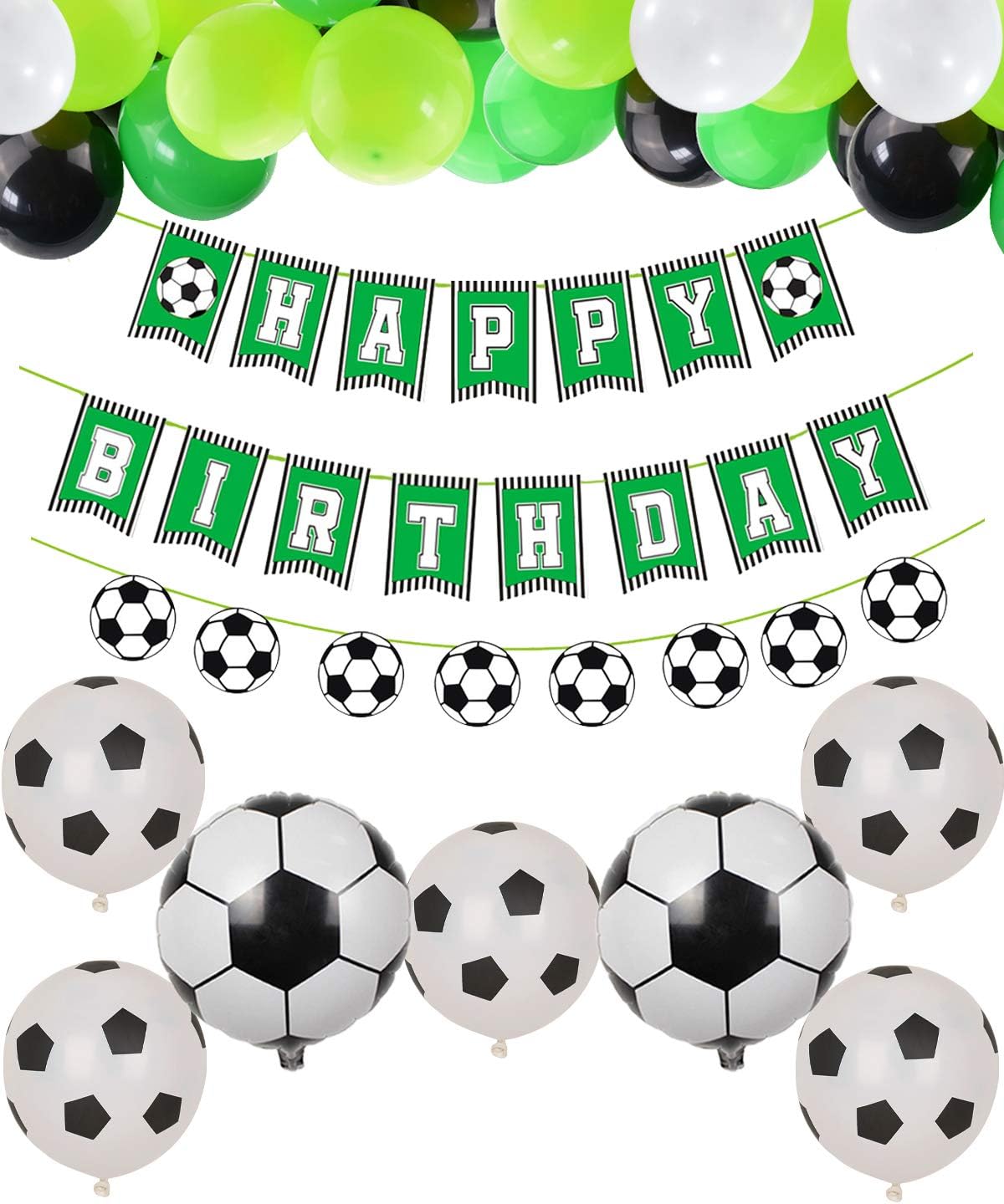 PIXHOTUL Football Party Supplies Football HAPPY BIRTHDAY Banners and 47