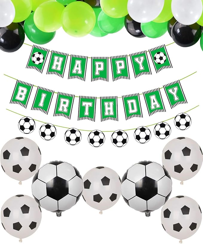 PIXHOTUL Football Party Supplies Football HAPPY BIRTHDAY Banners and 47 Pcs Football Theme