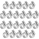 WINL Stainless Steel Hose Clamps - 22 Pack Worm Gear Drive Hose Clamps Micro Size 6 Clamping Range from 5/16 Inch to 7/8 Inch