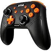 linhugame Wireless Controller For Switch,Compatible with switch 2/switch/lite/OLED/steam/PC, Hall Effect joysticks,6-Axis Gyro,Turbo,1000mAh Battery, Programmable Back Buttons (orange and black)