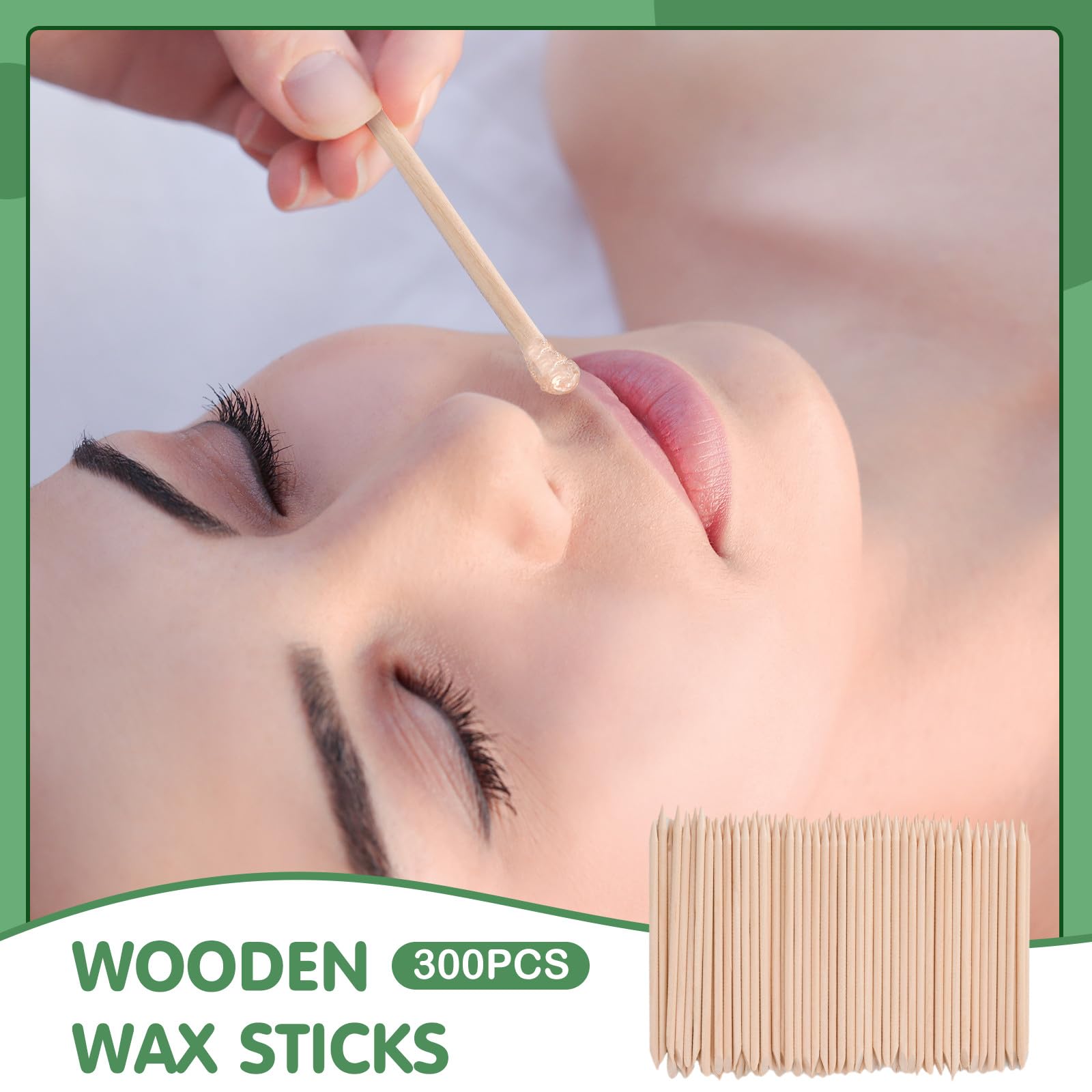 Ychelhr Wooden Wax Sticks Eyebrow Lip Nose Waxing Sticks Small Wax Spatulas Applicator Wood Craft Sticks for Hair Removal and Smooth Skin Spa and Home Usage