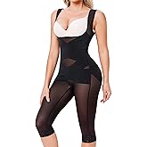 Nebility Bodysuit for Women Tummy Control Shapewear Faja Body Shaper Waist Trainer Open Bust Mid-Thigh Bodysuit