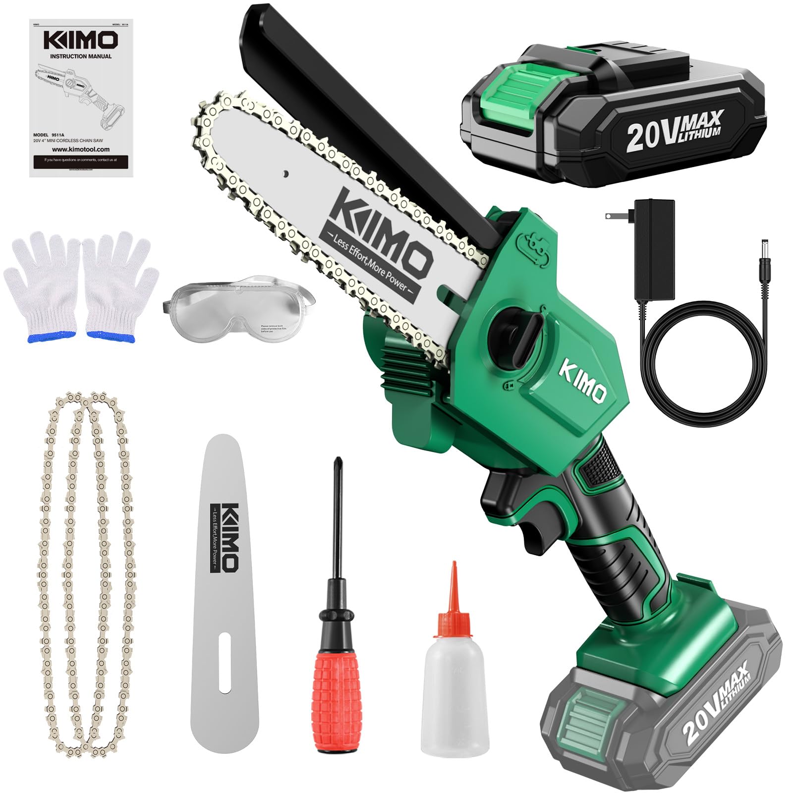 KIMO Mini Chainsaw 6 Inch Cordless, Small Chainsaw Battery Powered Chainsaw w/ 20V 2000mAh Battery & Charger, Portable Handheld Chain Saw Electric Chainsaw for Wood Cutting Tree Trimming Gardening