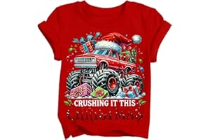 YWAGK Kids Christmas Shirt Boys Santa Claus T-Shirts Funny Toddler Xmas Vacation Graphic Tee Tops 2025 (3T-12T)