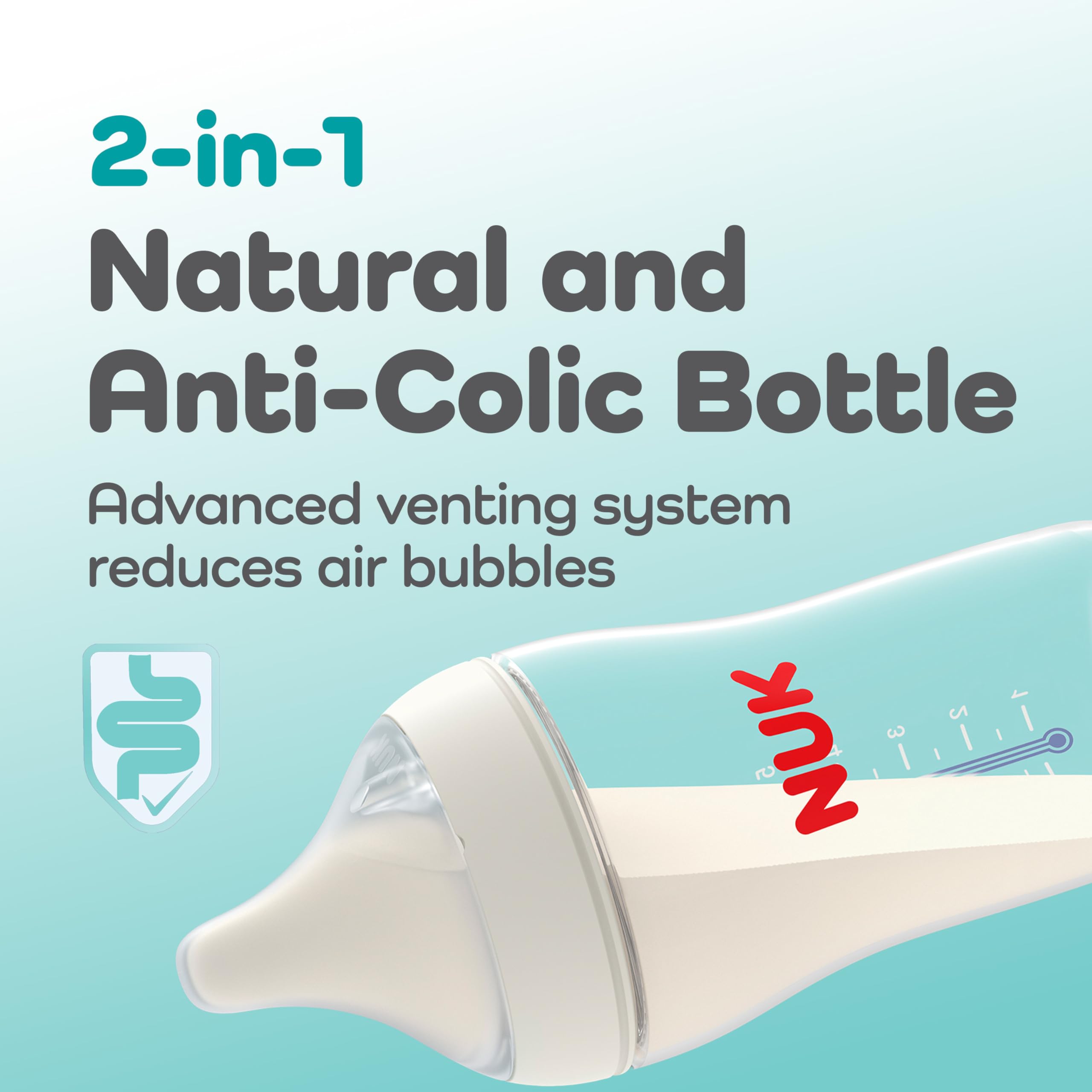 NUK Perfect Match Medium Flow Soft Silicone Nipple with Anti-Colic Vent, 2 Pack, BPA-Free