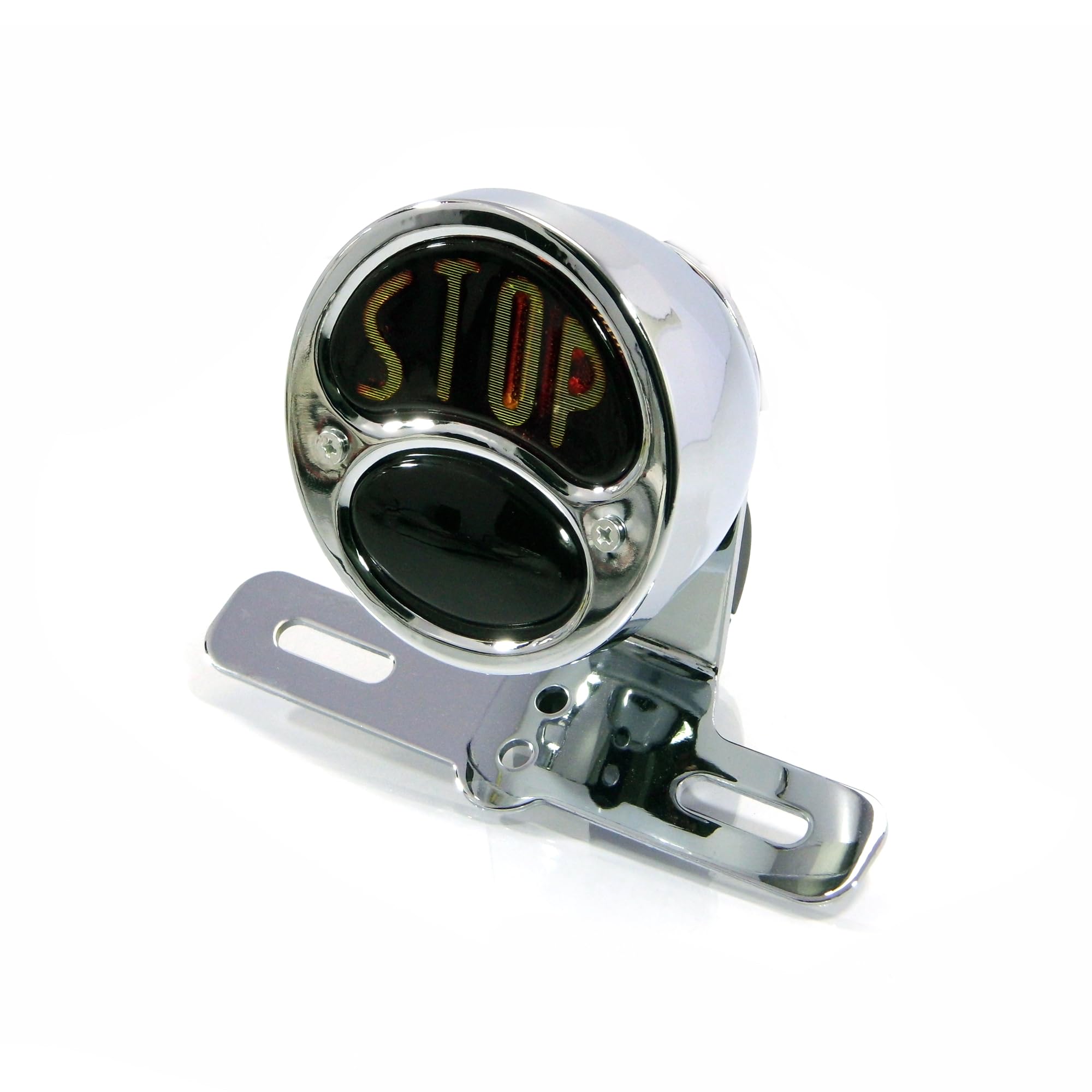 Alchemy Parts Classic Miller Style Motorcycle Taillight in Chrome Rear Stop Run Running Light Custom Cafรฉ Racer Retro Bobber Chopper Cruiser