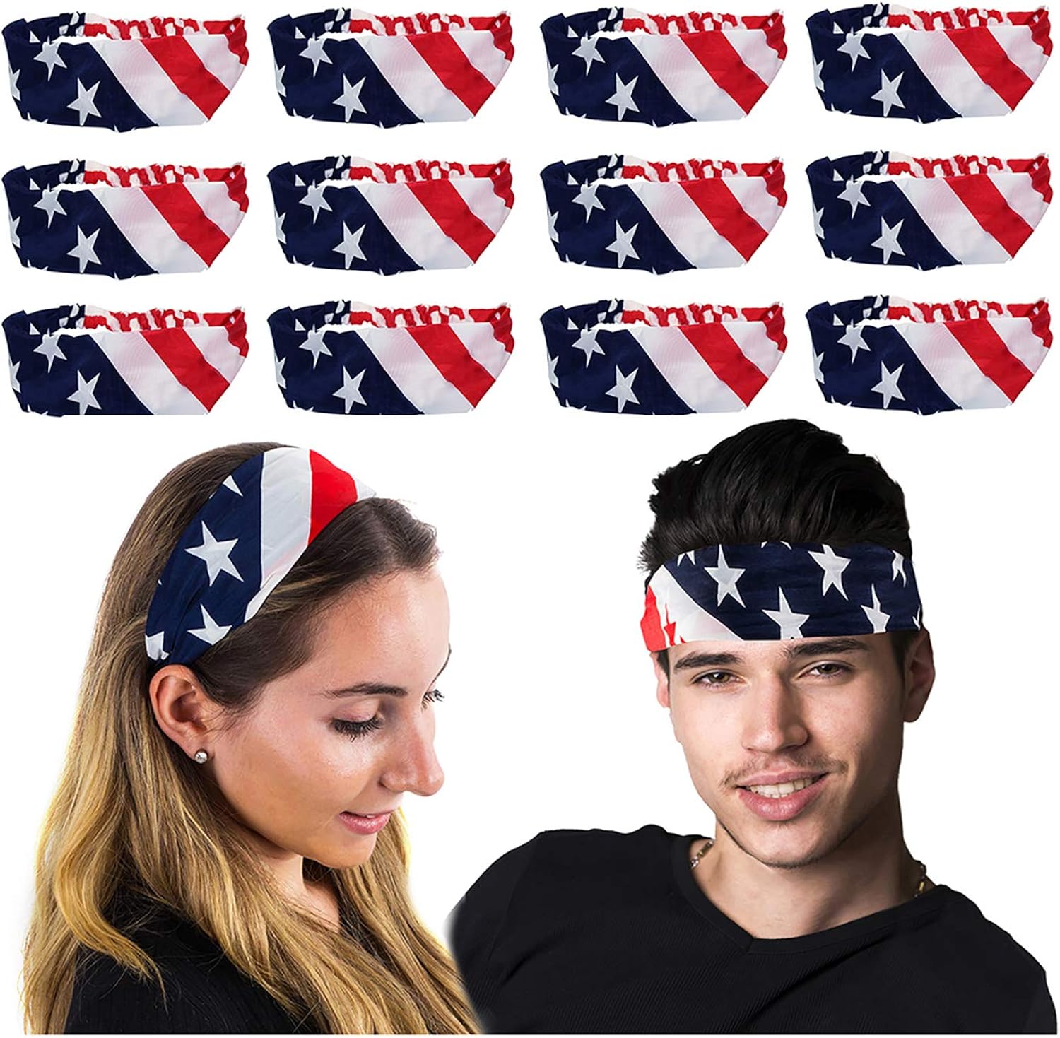 CoverYourHair American Flag Headbands USA Accessories Patriotic