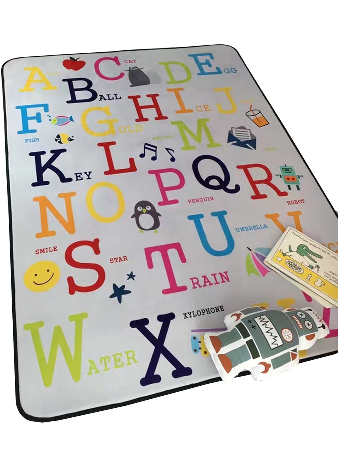 Taco に インテリア タコストア グレー にならない 柔らか 優しく アルファベット 柄 ベルベット 邪魔 生地 赤ちゃん マット Store ふんわり の B074w6svhg が プレイ ベビージムプレイマット 卸し売り購入