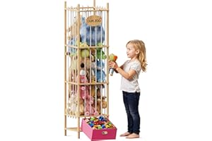 Brelley Stuffed Animal Storage Wood Toy Storage Organizer with Drawer, Large Toy Chest Stuffed animal holder for Kids Nursery Playroom Bedroom