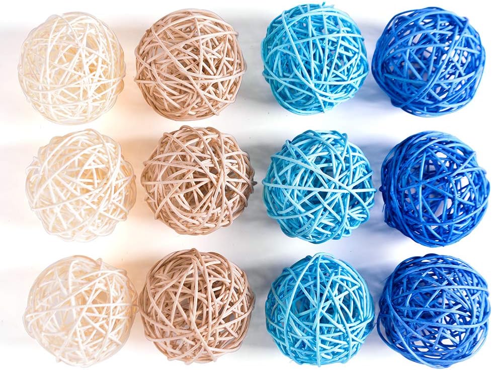 Farmoo Rattan Ball, 12PCS Large Decorative Balls for Bowls