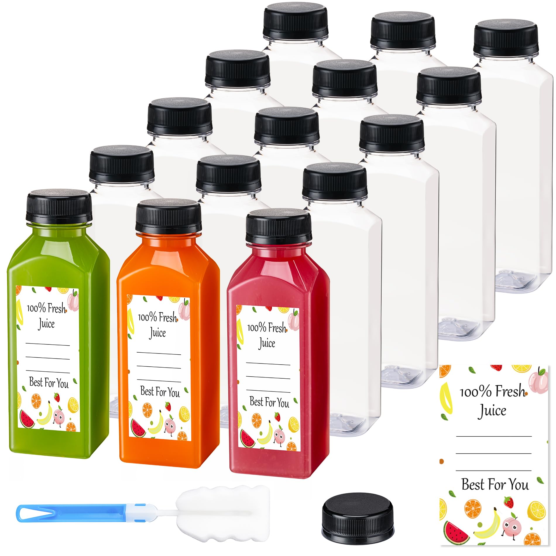 BOOMIBOO Juice Bottles with Caps - 15Pcs