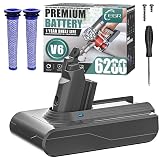 EGR Upgrade 6200mAh 21.6V V6 Battery Replacement Compatible with Dyson V6 Animal/Absolute/Motorhead/Fluffy DC58 DC59 DC61 DC62 DC72 DC74 SV03 SV04 SV05 SV06 Cordless Vacuum Cleaner. (Not Fit V7, V8)