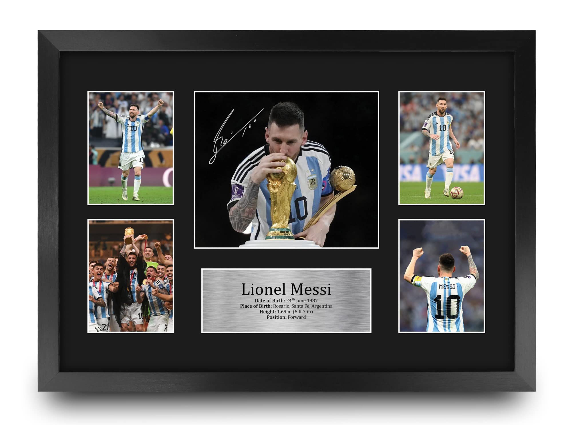 HWC Trading FR A3 Lionel Messi Argentina Gifts Printed Signed Autograph Picture for Football Fans and Supporters - A3 Framed