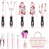 Fixmend 12 Pcs Garden Tools Set with Floral Print in Gift Box view 2