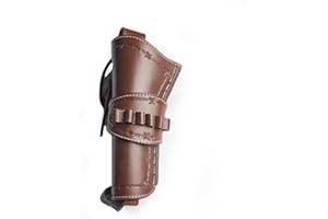Hulara Leather Cowboy Holster with Ammo Loops 9mm Luger and 9mm NATO .38 .357 Holster. 40 S&W .38 Special .357 Magnum Western