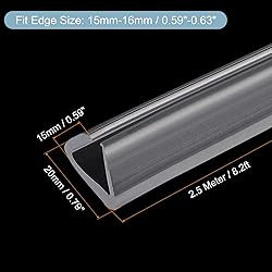 uxcell U Channel Edge Trim, 8.2ft Length Rubber