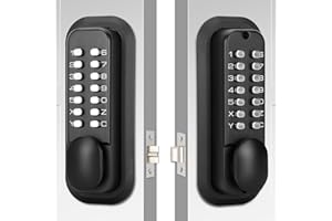 CASMER Double Sided Keypad Door Lock，Double Sided Gate Lock Waterproof and Sun Proof,Double Sided Keyless Door Lock (Black)