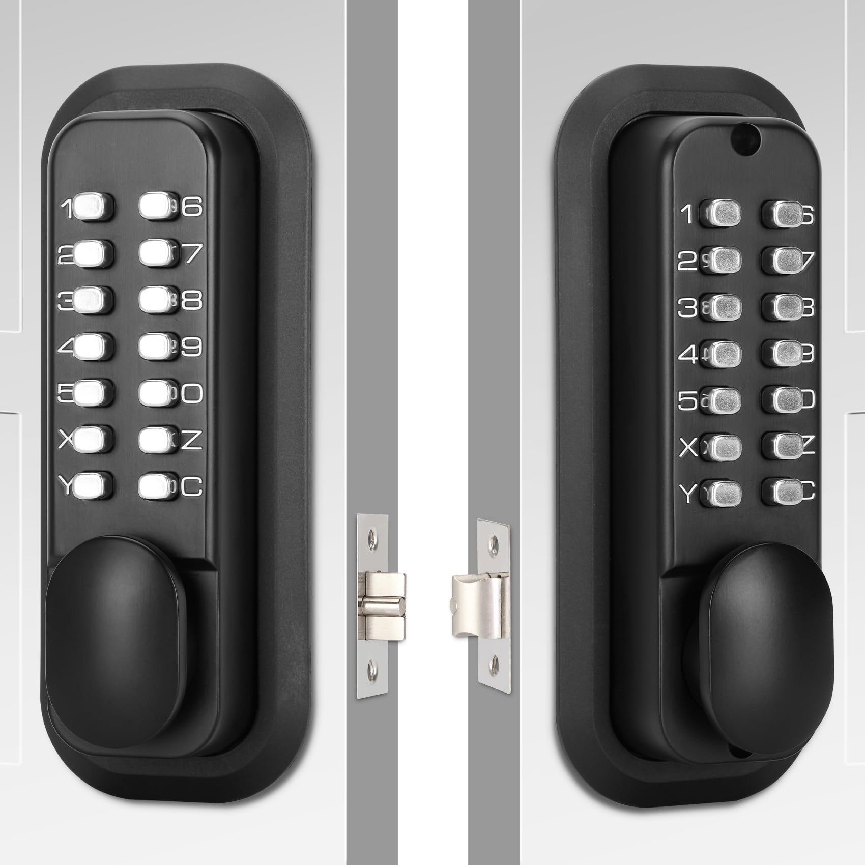 Photo 1 of Double Sided Keypad Door Lock?Double Sided Gate Lock Waterproof and Sun Proof,Double Sided Keyless Door Lock (Black)