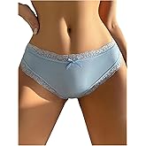 SweatyRocks Women's Lace Trim Panties Mid Rise Soft Smooth Breathable Brief Underwear