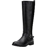 Vepose Women's Riding Knee High Boots Calf Tall Stretch Retro Low Heel 952 Boots with Zipper