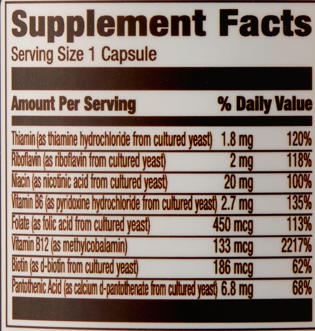  Elements B Complex, High Potency, 83% Whole Food Cultured, Supports Immune and Normal Energy Metabolism, Vegan, 65 Capsules, 2 month supply (Packaging may vary): Health & Personal Care