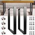 MYOYAY 2 Pack Metal Table Leg 28 Inch Square Heavy Duty Furniture Legs Hold Up to 1000 LBS Industrial Steel Tube Iron Desk Legs 28” Height x 25 5/8” Wide Dining Table Office Tables Computer Desk Legs