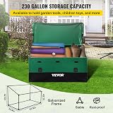 VEVOR 230 Gallon Outdoor Storage Box Deck Garden Poolside Waterproof Green Black view 5