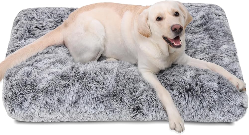 Jaspuriea Large Dog Bed 105x70x10cm Washable Calming Plush Anti-Slip Base