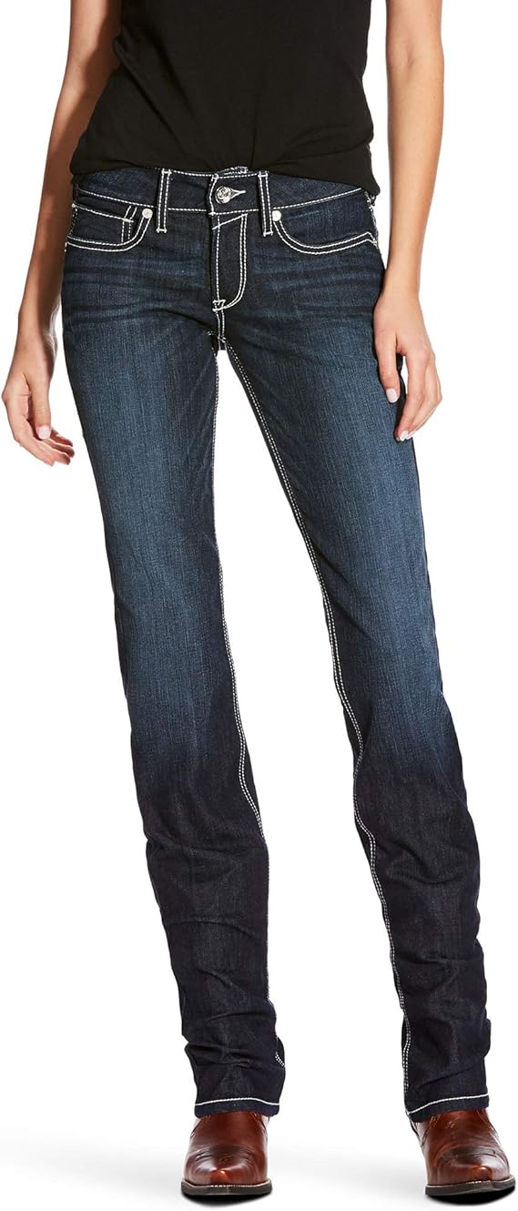 ARIAT Women's R.e.a.l Mid Rise Straight Legjean at Amazon Women's Jeans