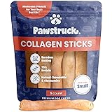 Pawstruck Natural 5-7" Beef Collagen Sticks for Dogs - Healthy Long Lasting Alternative to Traditional Rawhide - High Protein