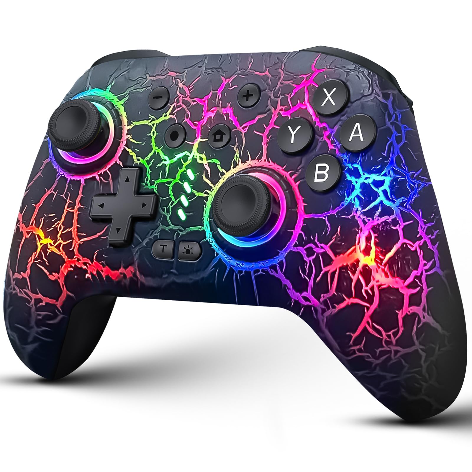 Switch Controller, Wireless Switch Pro Controller for Switch/Switch 2/Switch Lite/Switch OLED, 10 Color LED Switch Controllers, Programmable 1000mAh Switch Remote Gamepad with Wake Up, Turbo Vibration