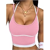 SweatyRocks Women's Workout Crop Top Criss Cross Athletic Workout Yoga Running Gym Casual Shirts