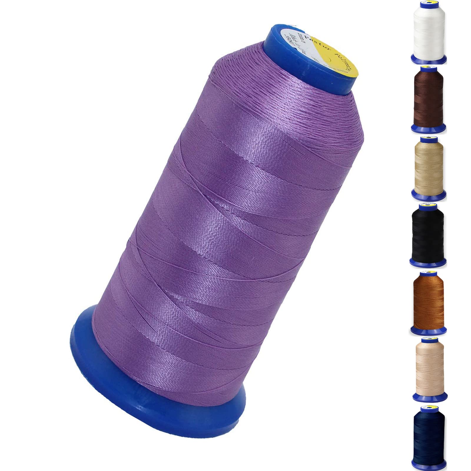 Bonded Nylon Thread for Sewing Heavy Fabric, Leather,Upholstery,Jeans and Wig; Heavy Duty; #69 T70 Size 210D/3 1400 Yards (Lilac)