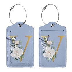 2 PCS Flower Lette V Luggage Tag for Suitcases