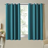 Turquoize Teal Curtains Thermal Insulated Blackout Curtains for Bedroom 63 Inch Length Grommet Top Curtains 2 Panels Set Room Darkening Curtains Drapes for Living Room, 52 x 63 Inches, Teal