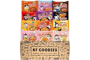 KF GOODIES Korean Ramen Variety Pack Gift Box (12 Count) - Spicy Buldak Noodle Assortment for Birthdays, College Care Packages, Office Snacks and Gifts