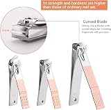 URAQT Nail Clippers 18-Piece Manicure Set with Leather Case - Stainless Steel view 4